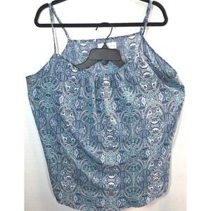 Time and Tru Womens Plus Size XXXL 3X XXX Blue Teal Cami Tank Top Strappy Layers